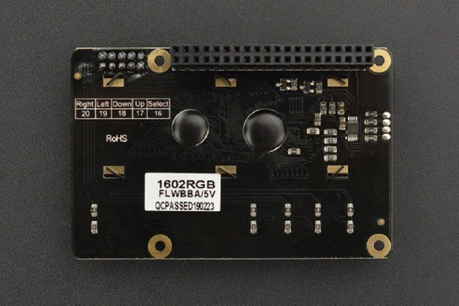 DFRobot, LCD KeyPad HAT with RGB Font (Compatible with Raspberry Pi 4B/3B+)