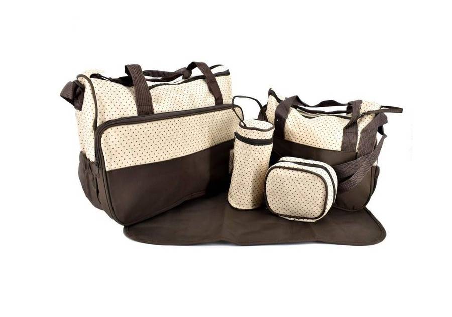 Multifunctional Baby Diaper Handbag Set 5 Piece - Brown(DISPLAY MODEL)