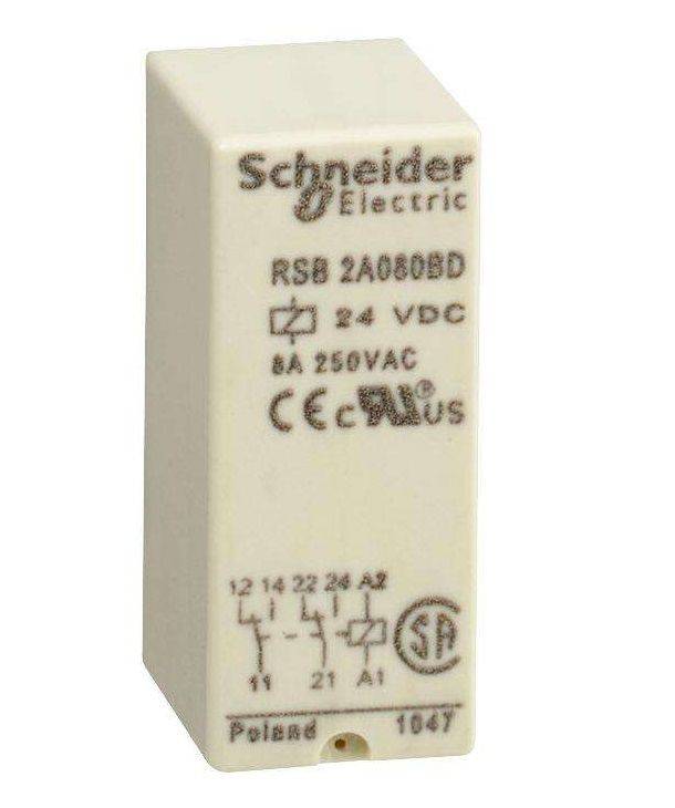Schnieder, General Purpose Relay, RSB Series, Interface, DPDT, 24 VDC, 8 A
