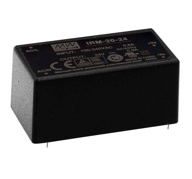 Mean Well, AC/DC PCB Mount Power Supply (PSU),ITE,1Output,20 W, IRM-20-24