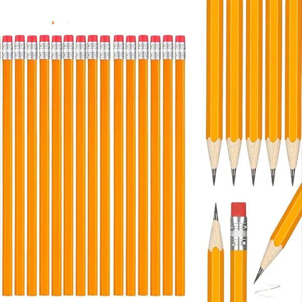 Yellow HB Pencils with Rubber Tip (100)