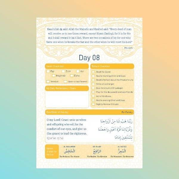 Ramadan Planner and Ramadan Journal with Islamic Duas and Prayer Tracker