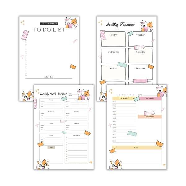A5 Planners with Meal Planner and To Do List