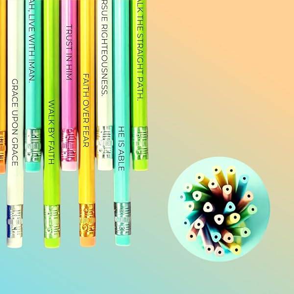 Gifts for Christians Pastel Pencils with Bible Verses 10 Pack