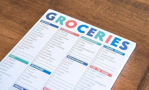 Sweetzer & Orange FastCheck Grocery List Magnet Pad for Fridge. 6x9 Magnetic Notepad with Prin...