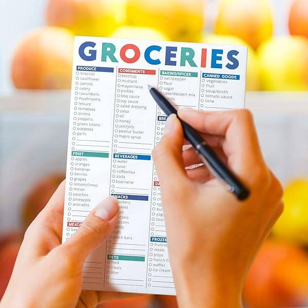 Sweetzer & Orange FastCheck Grocery List Magnet Pad for Fridge. 6x9 Magnetic Notepad with Prin...