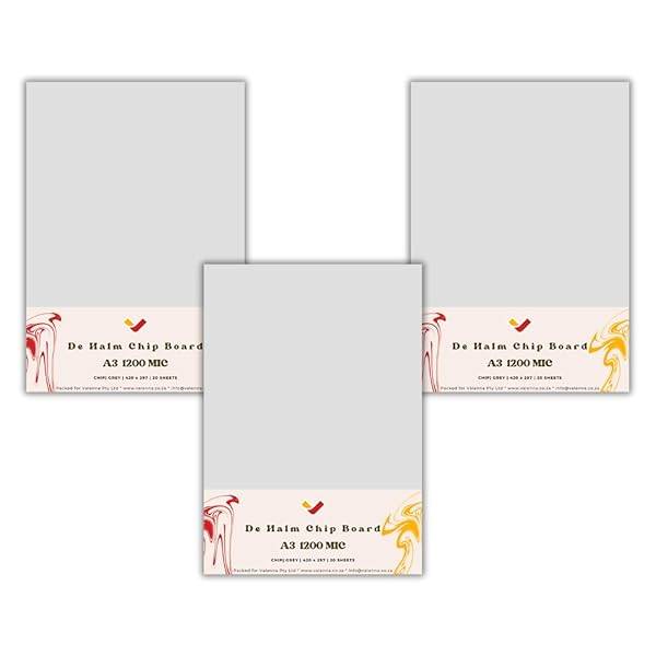 De Halm Grey ChipBoard A3 and A4 Kraft Board 20 Pack (A4)