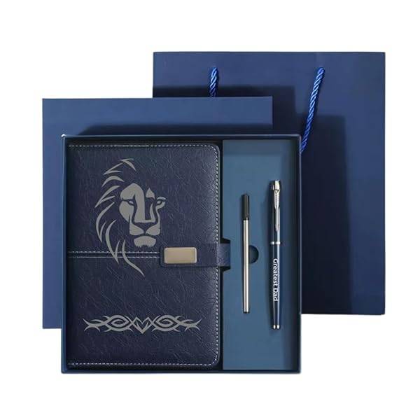 Fathers Day Gift for Dad, Executive Leather Diary and Pen Gift Set