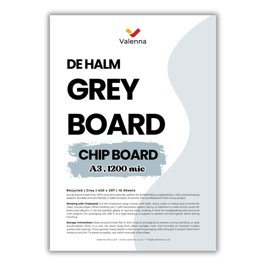 A3 Grey Chipboard Sheets 1200mic  10 Pack Thick Backing Board, 100% Recycled De Halm Card for ...