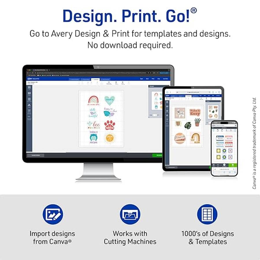 Avery Printable Sticker Paper, 8.5" x 11", Inkjet Printer, White, 5 Repositionable Stic...