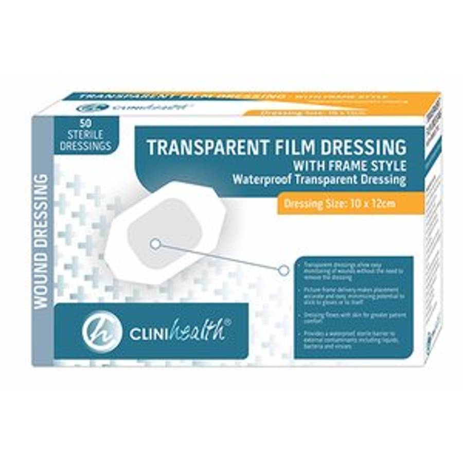 DRESS TRANSP FILM 10X12CM CLINIHEALT 50~