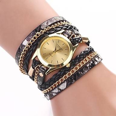 Women's Leopard Grain Woven Luxury Brand Strap Watch