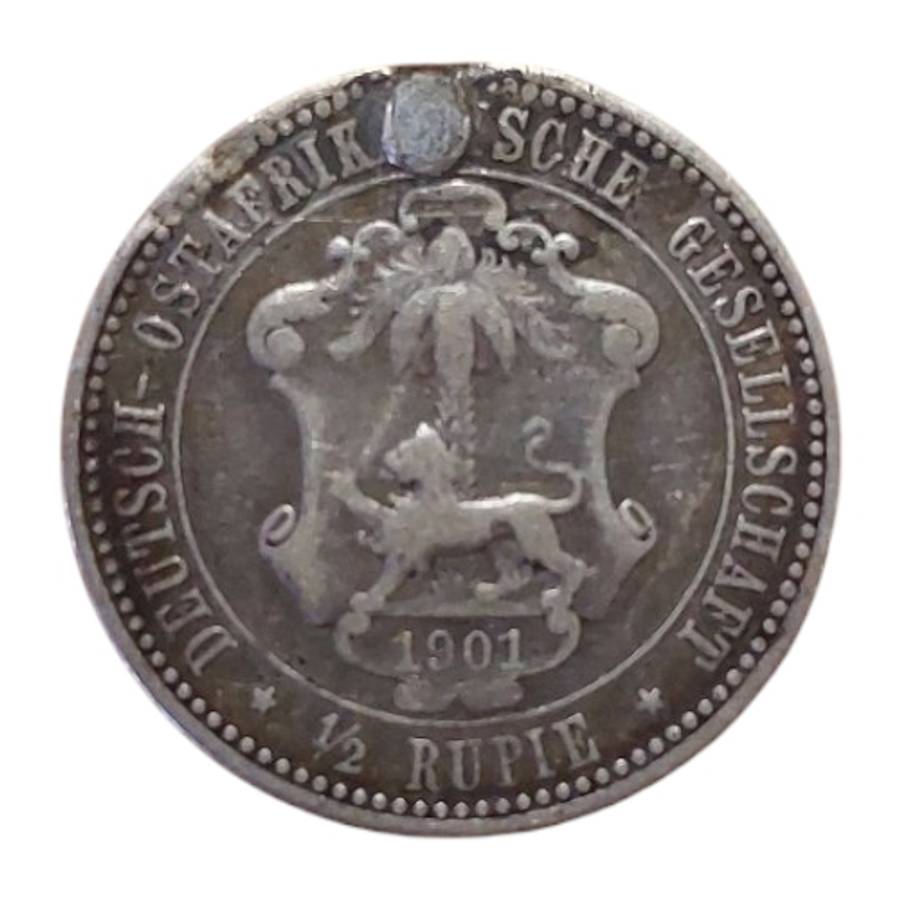 German East Africa - 1901 ½ Rupie - Wilhelm II (Plugged)