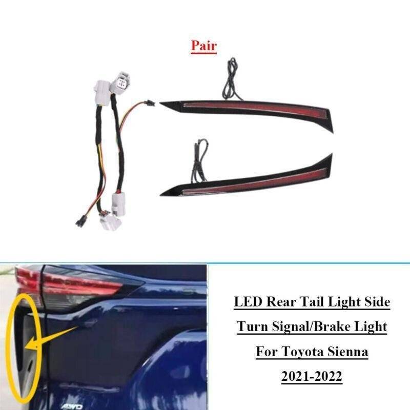 LED Rear Tail Light Side Turn Signal/Brake Light For Toyota Sienna 21-22 Pair