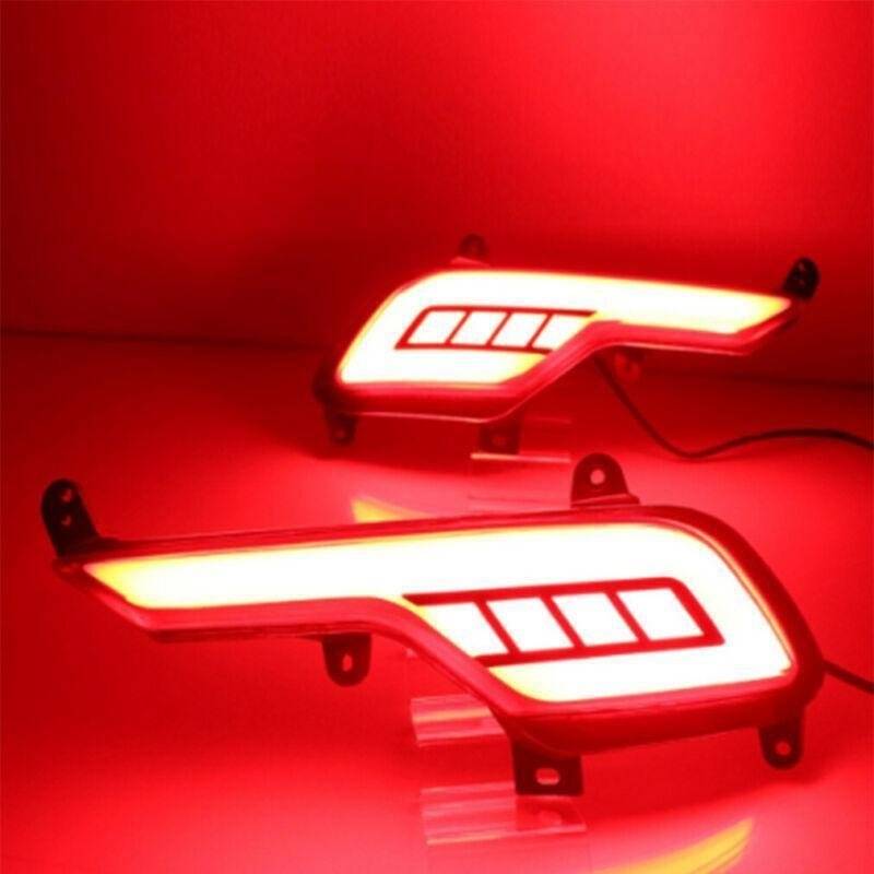 LED Rear Bumper Brake Tail Light Fog Lamp For Hyundai Santa Fe IX45 16-18 Pair