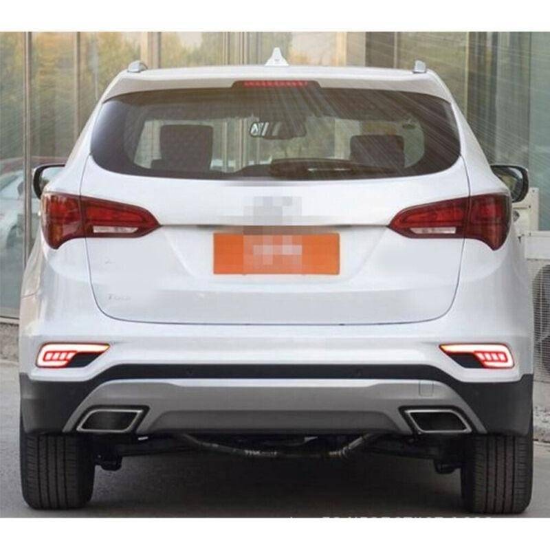 LED Rear Bumper Brake Tail Light Fog Lamp For Hyundai Santa Fe IX45 16-18 Pair