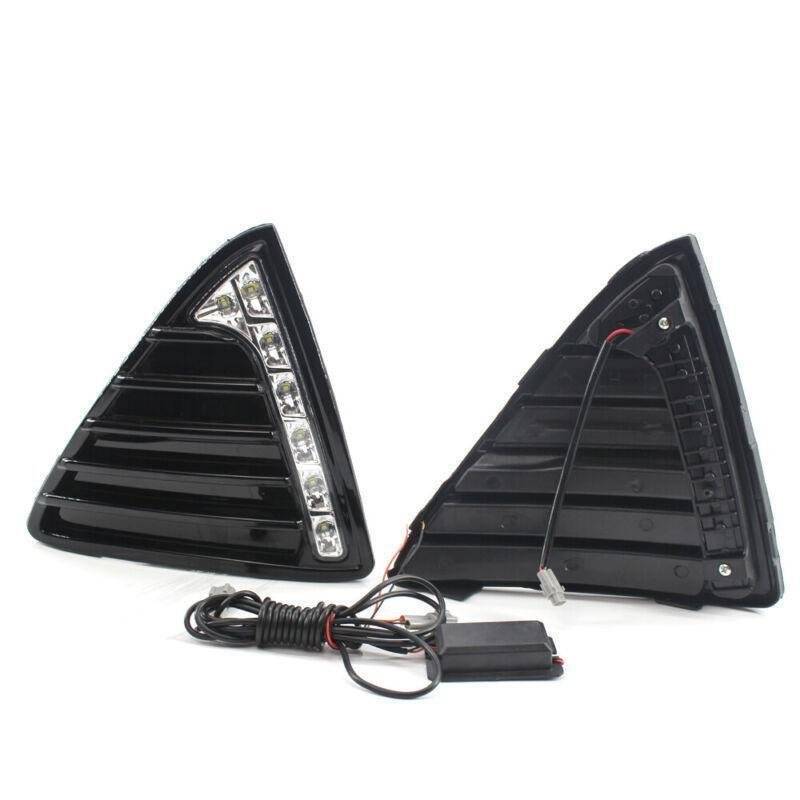 2X/Set Fit For Ford Focus 11-14 Front Bumper Grille with LED DRL Light Kit