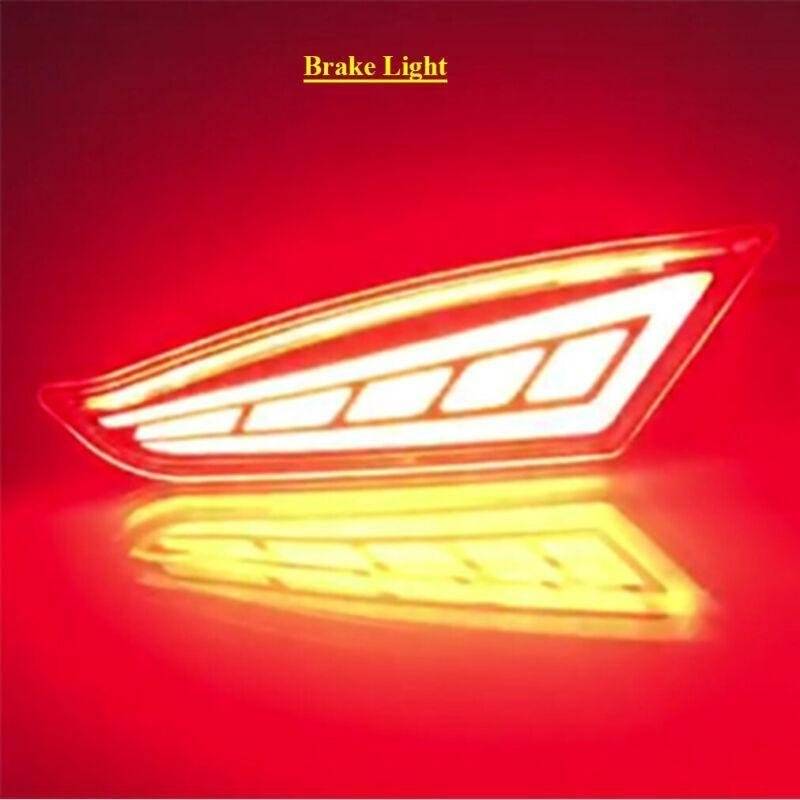 2x LED Rear Brake Taillight Bumper Reflector Lights For Mahindra XUV500 18-19