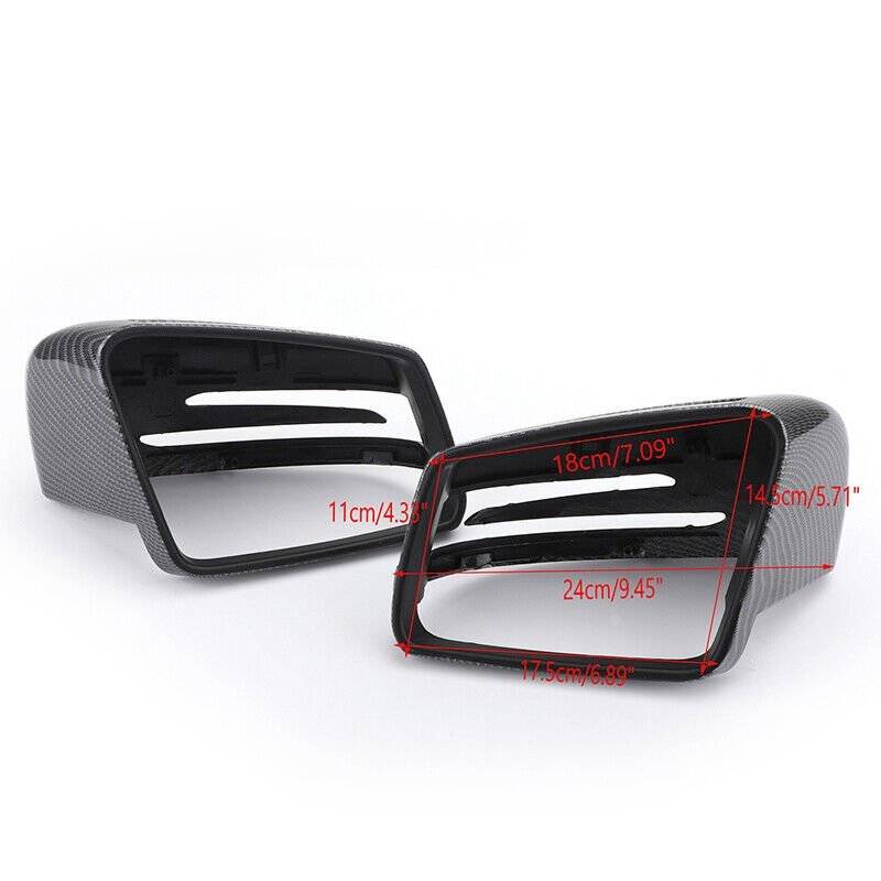 For 10-15 Mercedes-Benz E-class W212 Mirror Housing ABS Carbon Fiber 2Pcs Part