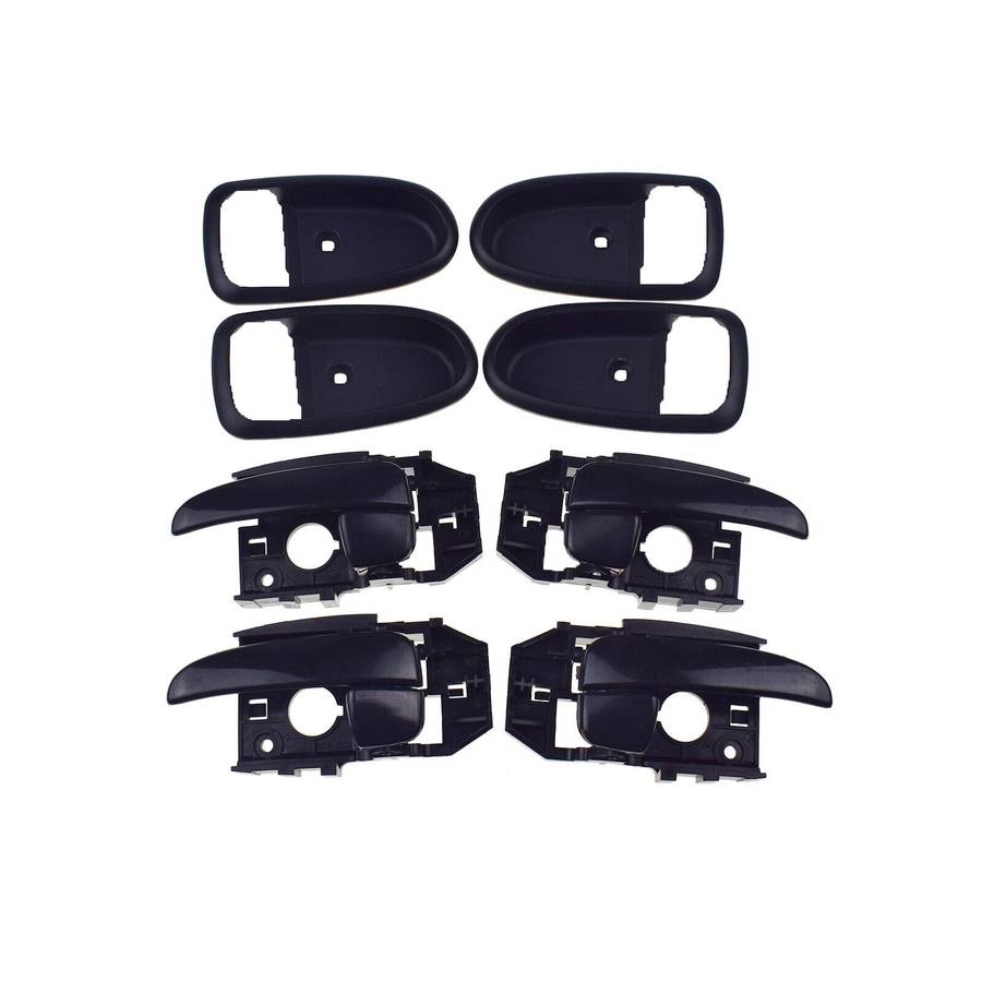 Set of 4 Interior Door Handles &amp; Bezel Trim Black For Hyundai Elantra 2001-2006