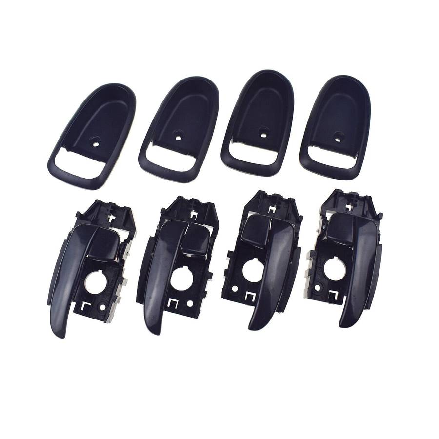 Set of 4 Interior Door Handles &amp; Bezel Trim Black For Hyundai Elantra 2001-2006