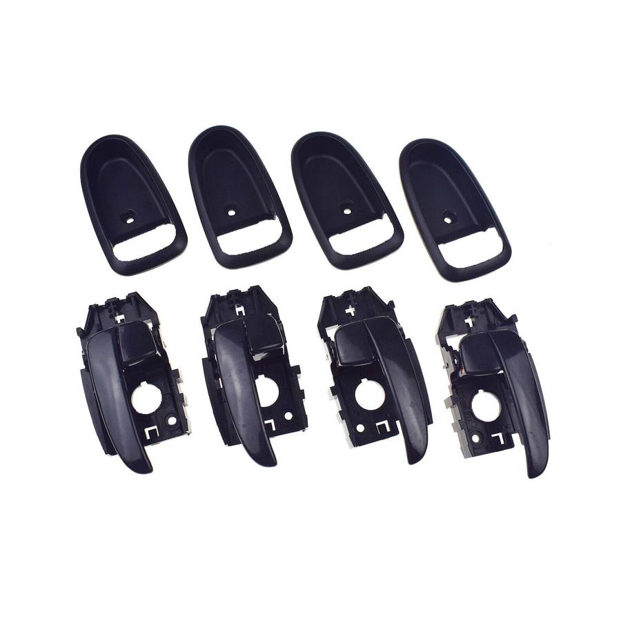 Set of 4 Interior Door Handles &amp; Bezel Trim Black For Hyundai Elantra 2001-2006