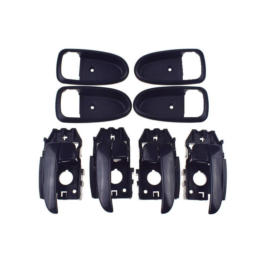 Set of 4 Interior Door Handles &amp; Bezel Trim Black For Hyundai Elantra 2001-2006