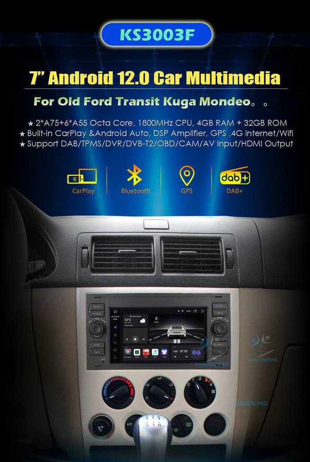 DAB+ Car Stereo Android Sat Navi Radio For FORD FOCUS C-MAX KUGA FIESTA TRANSIT