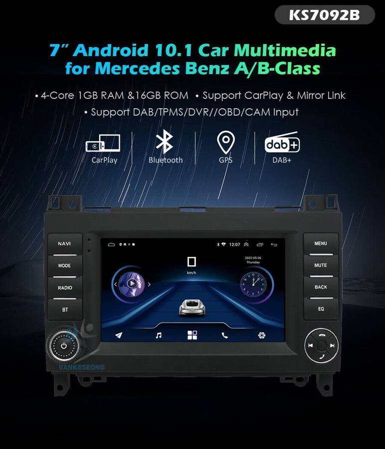 7"Touch Screen Android Head Unit GPS Radio For Mercedes Sprinter Viano Vito W639