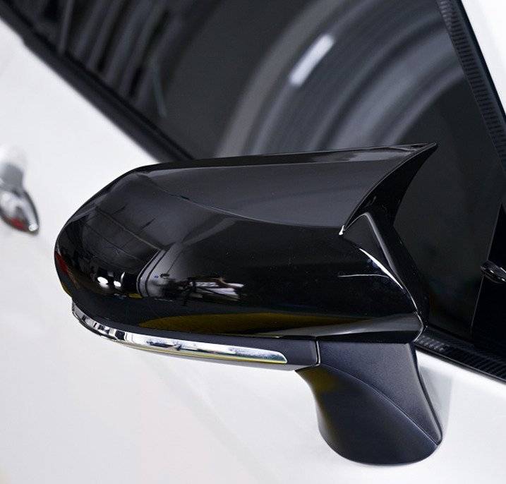 Rear View Side Door Mirror Cover Trim Glossy Black For Toyota Avalon 2019-2021
