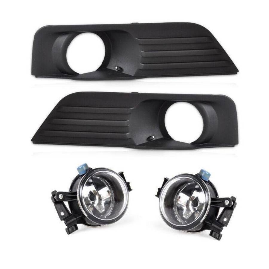 Front Lower Fog Light + Foglamp Grille w/ wire Kit Fit for Ford Focus 05-07