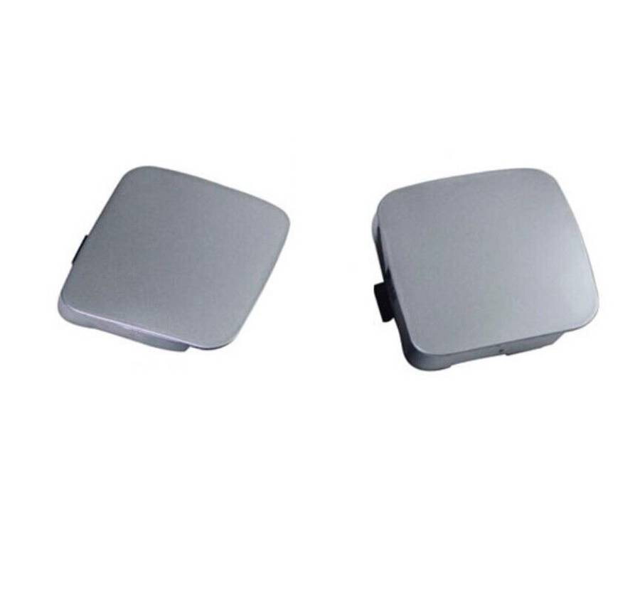 Pair Front Bumper Tow Hook Eye Cover Cap Silver for Toyota RAV4 09 10 11 12