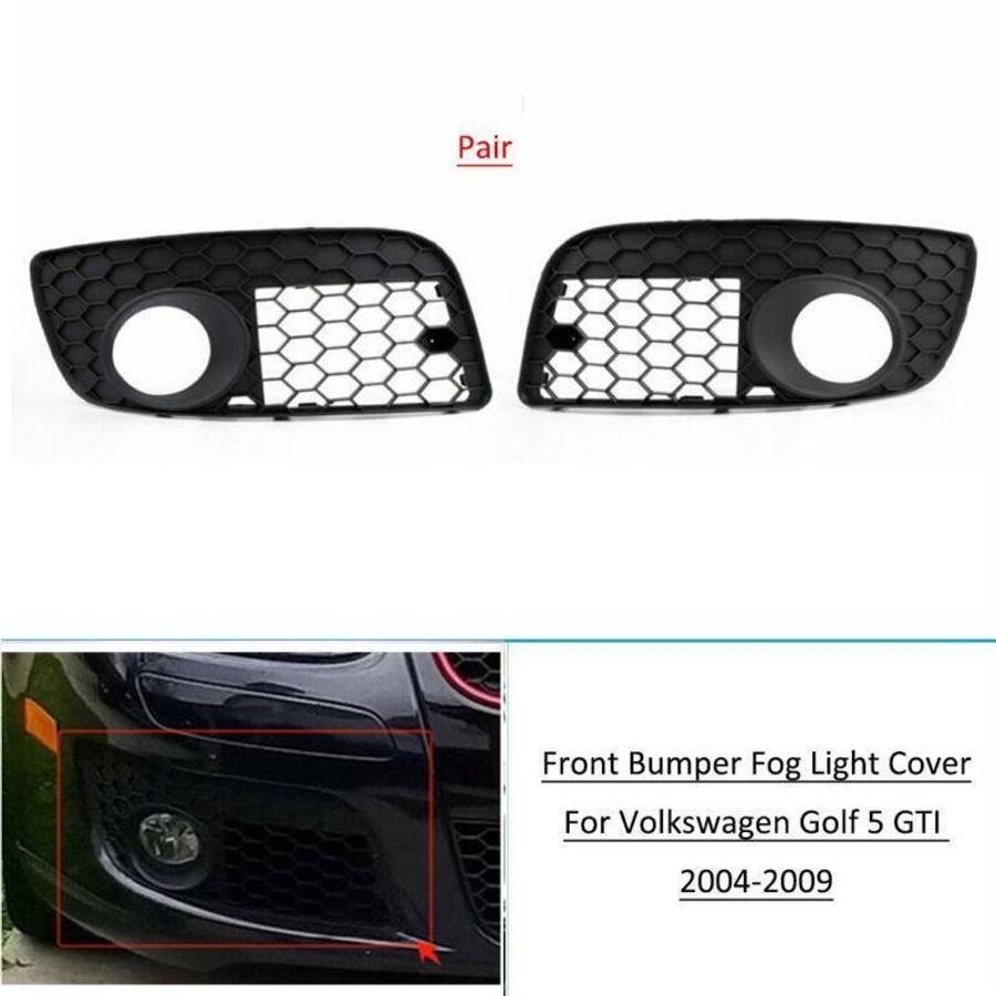 2pcs Set Front Bumper Fog Light Cover Grille Bezel For VW Golf GTI MK5 2004-2009