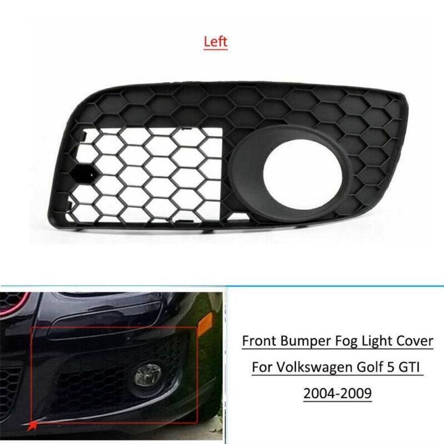 Left Front Bumper Fog Light Mesh Cover Grille For VW Golf GTI MK5 2004-2009