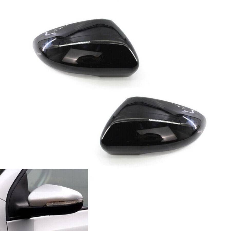 L&amp;R Gloss Black Wing Rearview Mirror Cover Cap Set Fit for VW Golf MK6 2009-13