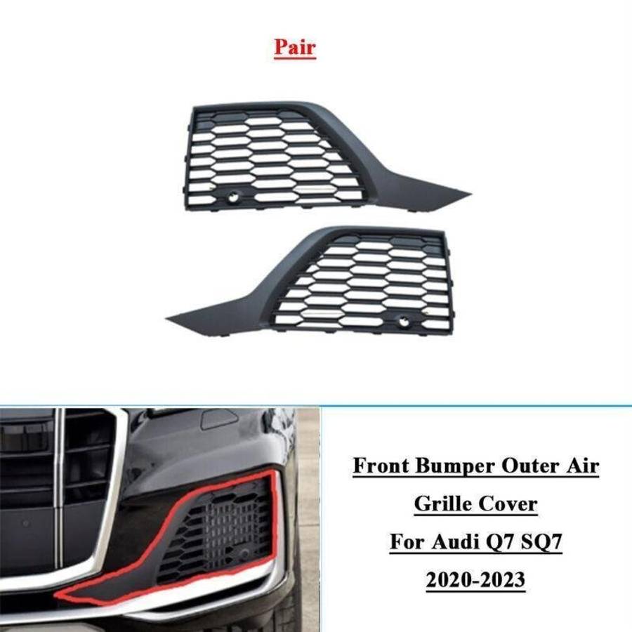 2x Front Bumper Outer Air Grille Cover For Audi Q7 SQ7 20-23 LR 4M0890681A/682A