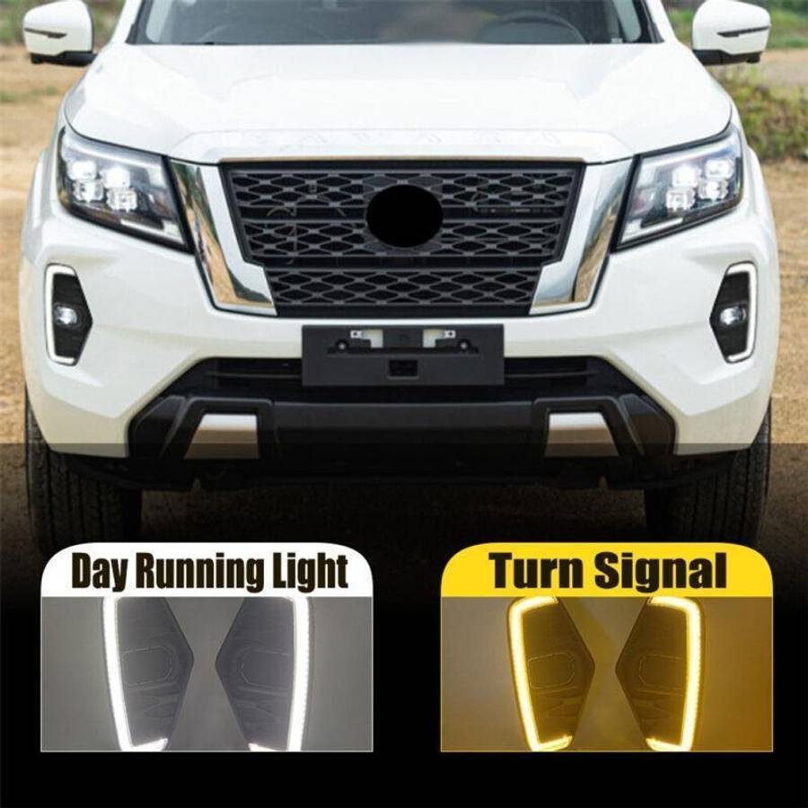Pair Daytime Running Light LED Fog Head Lamp DRL For Navara NP300 20-21