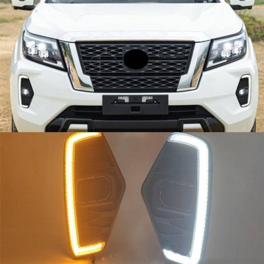 Pair Daytime Running Light LED Fog Head Lamp DRL For Navara NP300 20-21