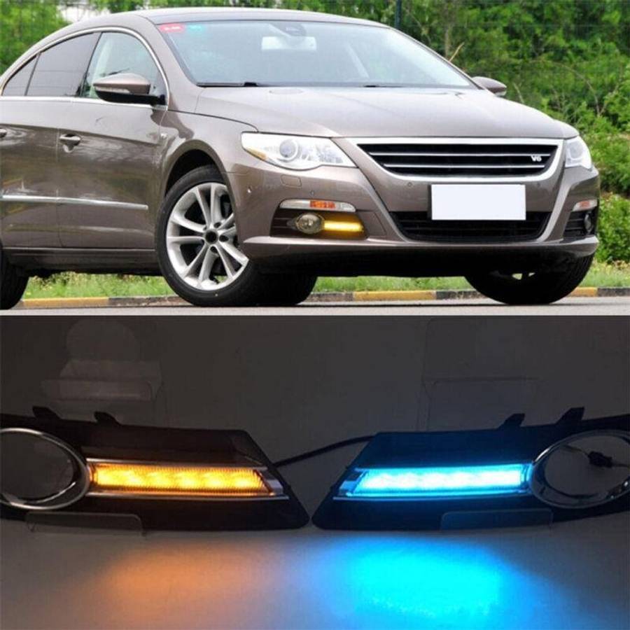Fit For Volkswagen CC 2010-2012 Pair Daytime Running Light LED Fog Head Lamp DRL