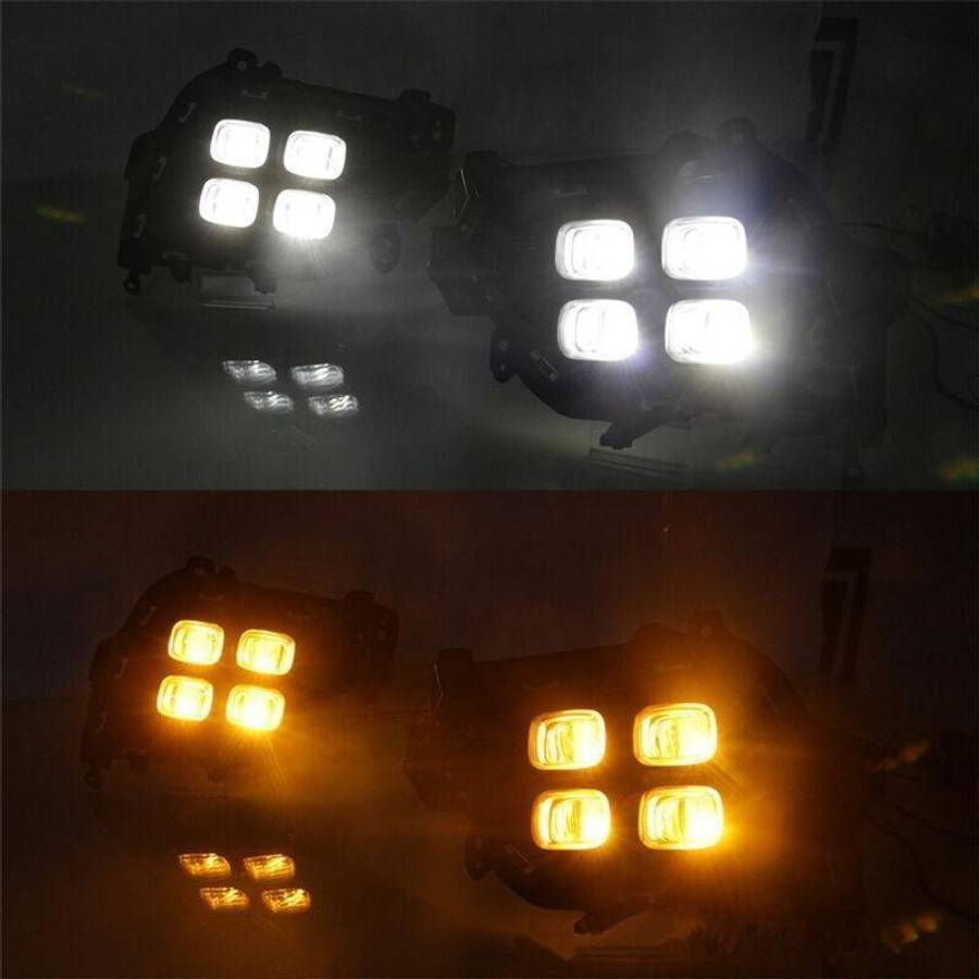LED DRL Front Fog Light Lamp Streamer 3-Color Fit For Hyundai Ix25 2017-2019