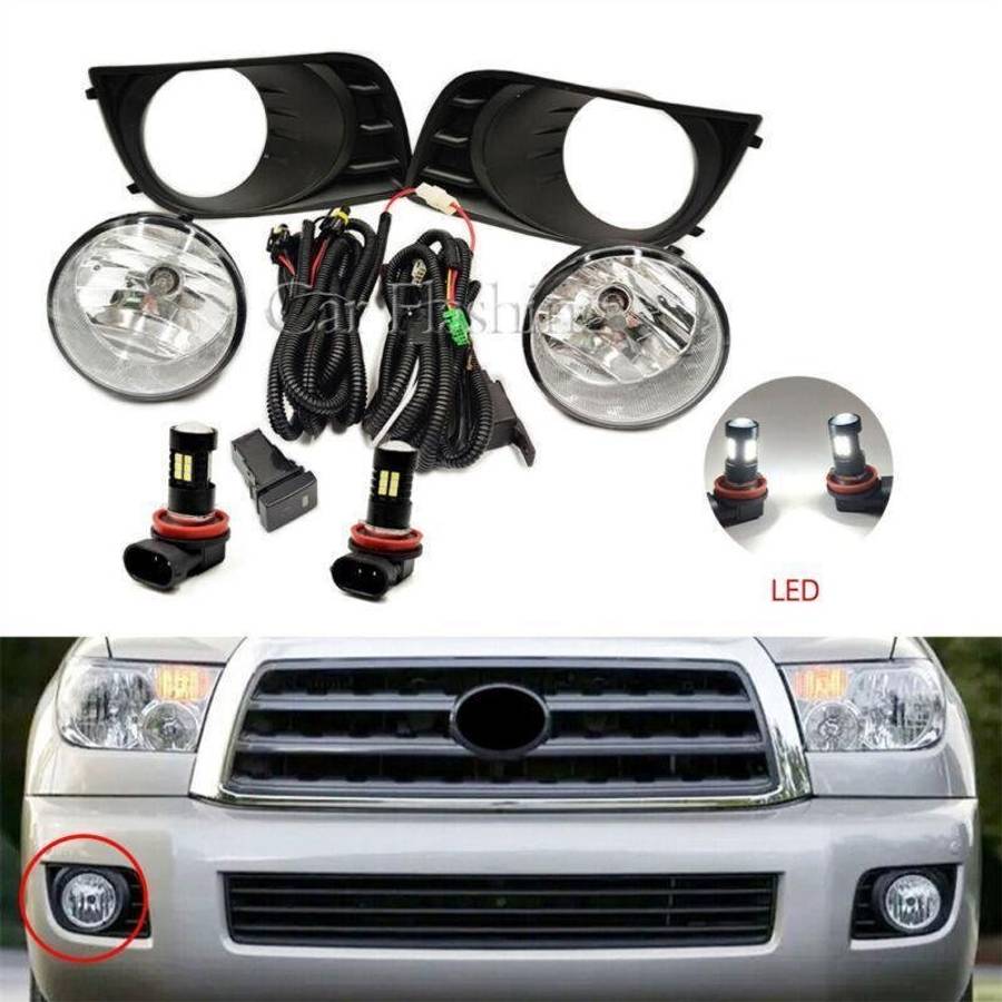 Front Driving Fog Light Lamp Set Fit For Toyota Sequoia 2008-2017
