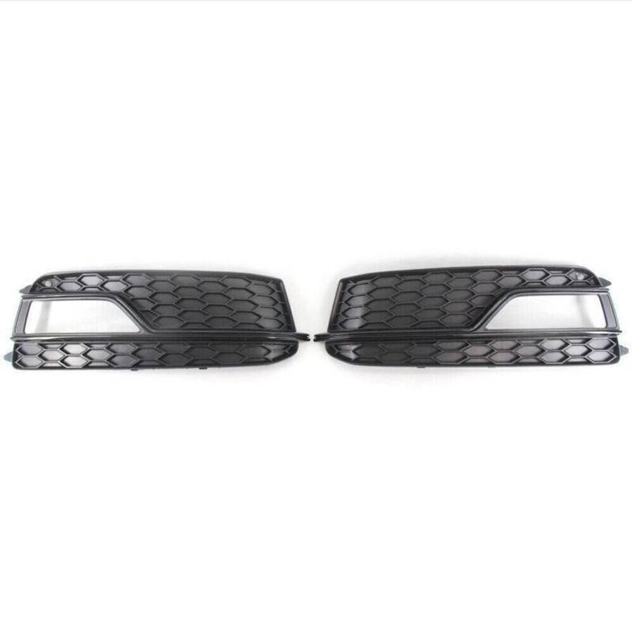 For 13-17 AUDI A5 S-Line HONEYCOMB Front BUMPER FOG LIGHT GRILLE COVER BLACK