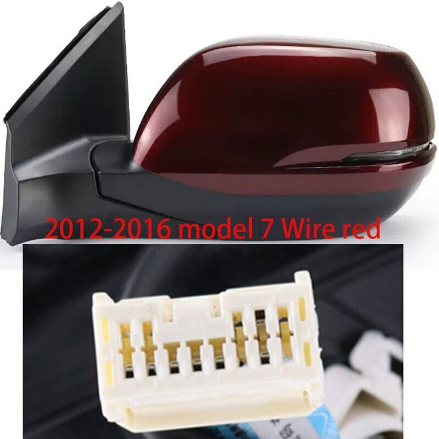 Red Left for Honda CRV 12-16 rearview mirror Assembly 7 lines Lens Heating