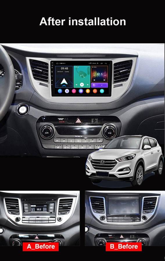 Android 12 Car Radio Head Unit GPS CarPlay Sat Navi For Hyundai Tucson 2014-2018