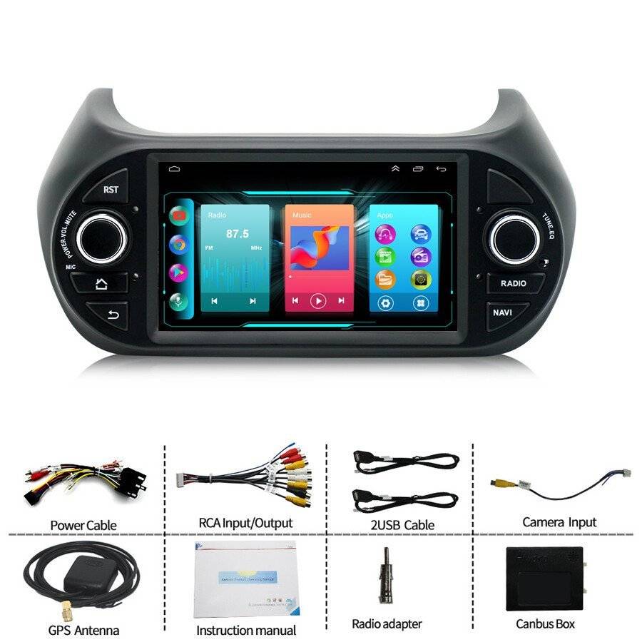 For Citroen Nemo 2008-2017 CarPlay Head Unit 32GB Sat Nav GPS Android12 FM Radio