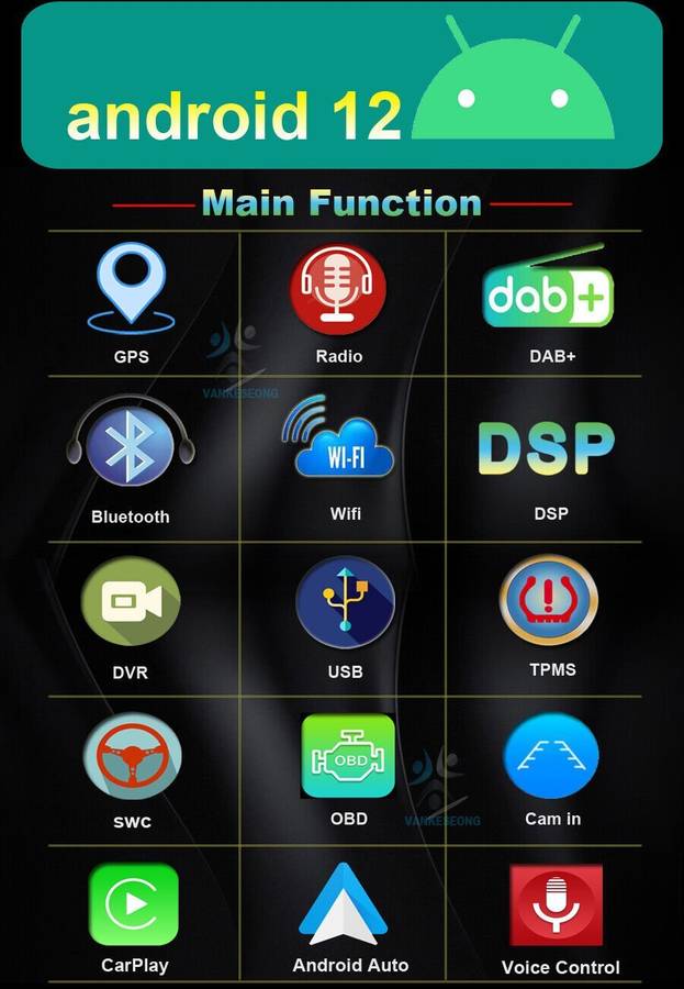 10.1" Android Auto Car Radio for Jeep Cherokee 2014-2017 CarPlay Head Unit GPS