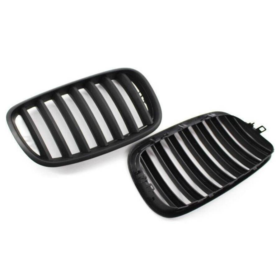 Pair of Matte Black Front Bumper Kidney Grille Fit For BMW E70 X5 E71 X6 07-14