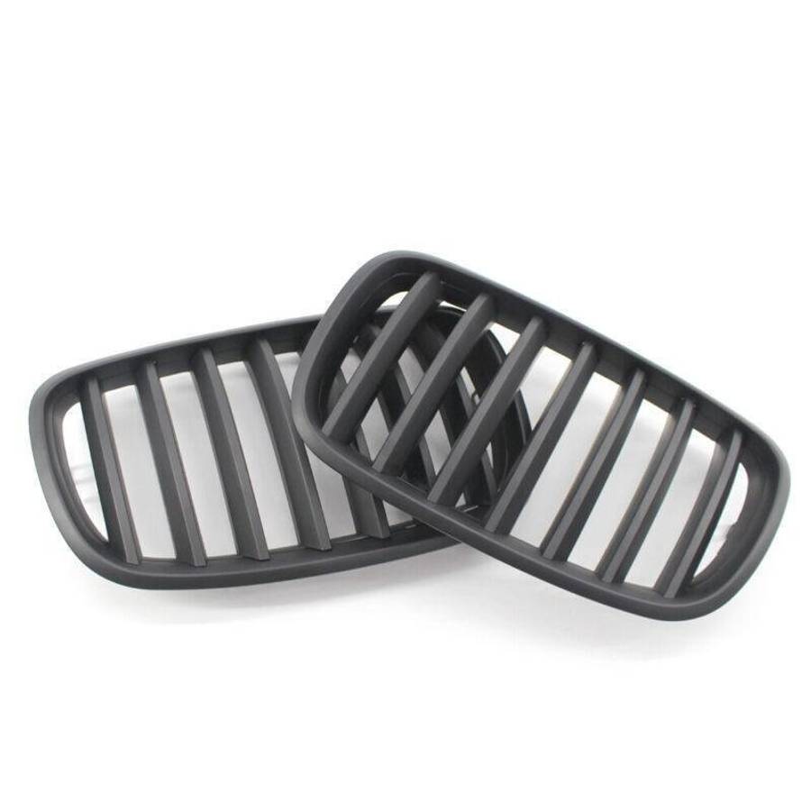 Pair of Matte Black Front Bumper Kidney Grille Fit For BMW E70 X5 E71 X6 07-14