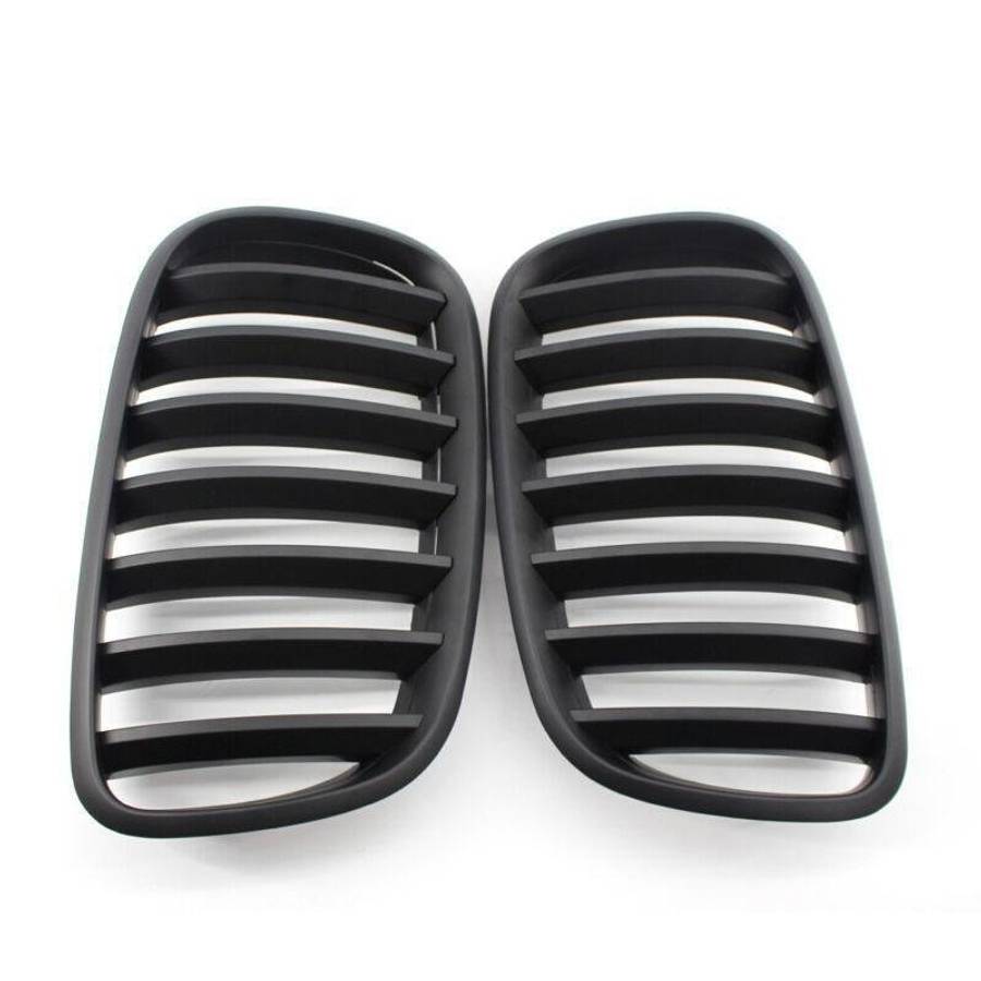 Pair of Matte Black Front Bumper Kidney Grille Fit For BMW E70 X5 E71 X6 07-14