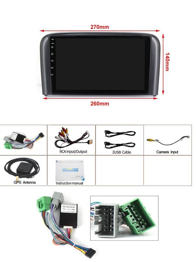 9" Android Auto For Volvo S80 1998-2006 DAB Radio Head Unit GPS Sat Nav BT Wifi
